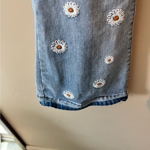 Anna-Kaci California size XXL denim daisy bell bottom jeans! Cotton spandex - Picture 5 of 11